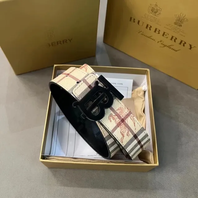 Burberry TB Logo Belt Vintage Check with Horse Print