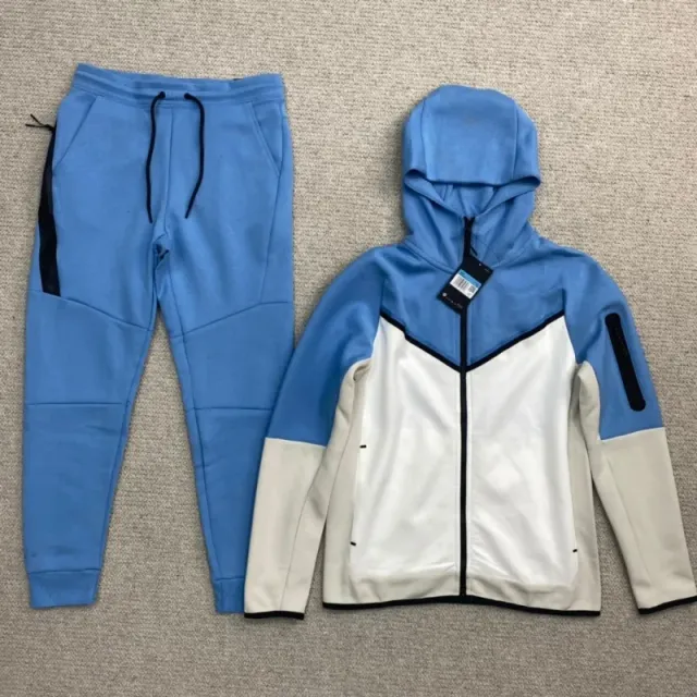 Nike Tech Fleece Hoodie and Joggers Light Blue/White