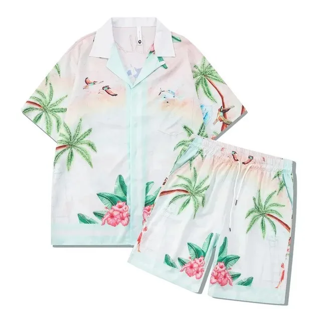 Hawaiian Print Set Palm Tree and Floral