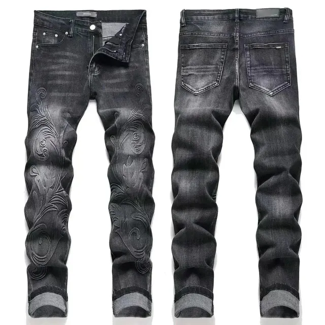 Slim Fit Jeans Embroidered Floral