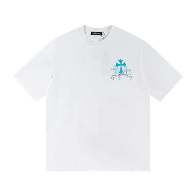 Chrome Hearts T-Shirt Cross and Flowers Graphic