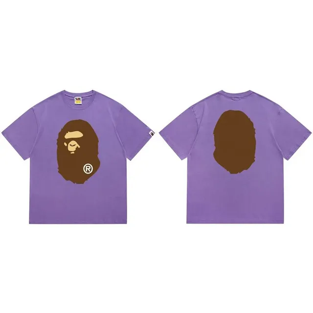 BAPE Ape Head Tee Purple with Brown Ape Head