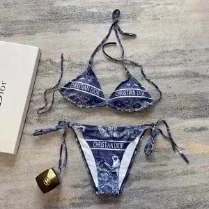 Dior Bikini Set Oblique Logo Print