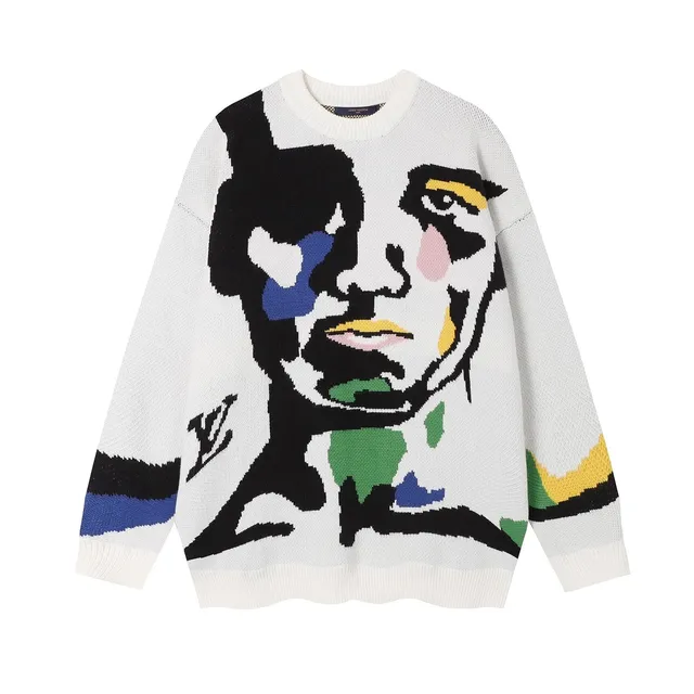Louis Vuitton Knit Sweater Abstract Face Print