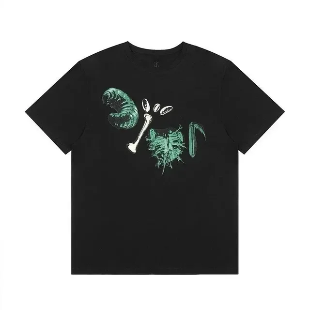 Dior × Travis Scott Graphic Tee Bone Worm Print