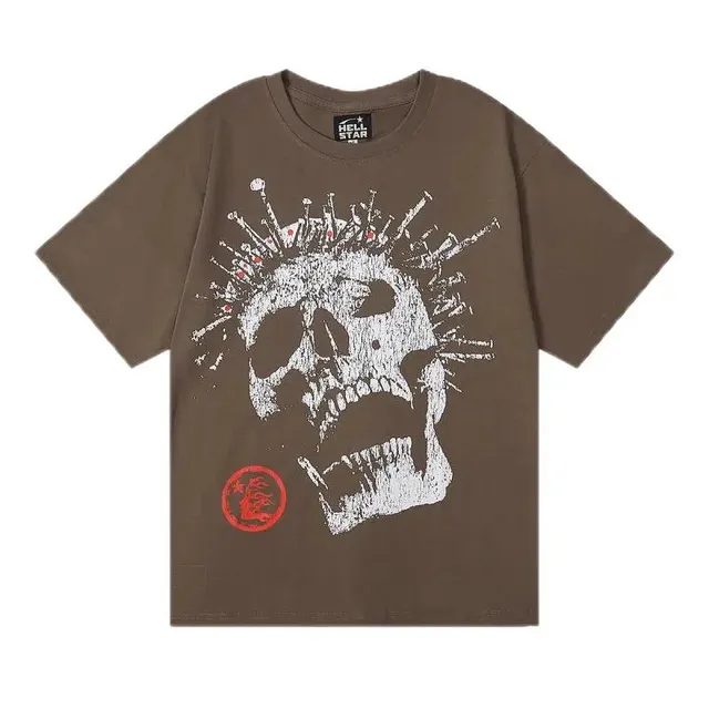 Hellstar Skull Graphic Tee Nail Crown Print
