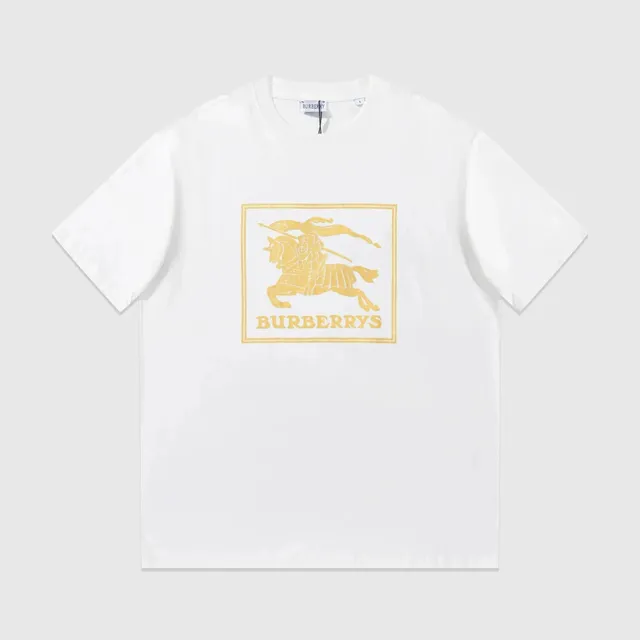 Burberry Equestrian Knight Tee Gold Logo Print
