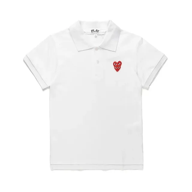 Comme des Garçons Polo Shirt Red Heart Logo
