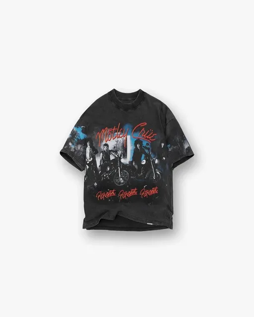 Represent Motley Crue Graphic Tee Washed Black