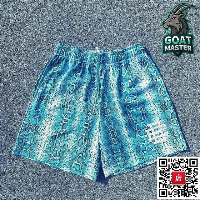 Snake Print Shorts Blue Python