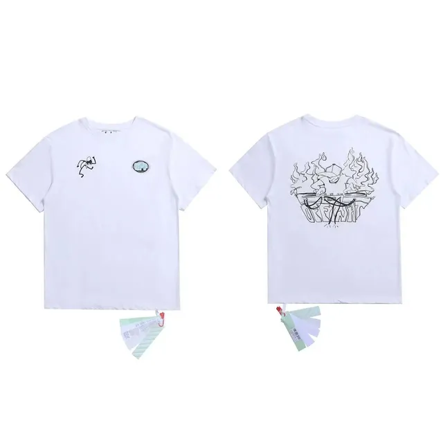 Off-White Graphic T-Shirt Flame DJ Print