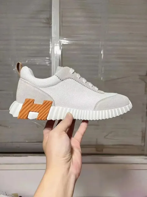 Hermès H-Racer Sneaker White Beige Orange
