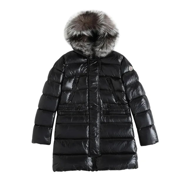 Moncler Down Coat Fur-Trimmed Hood