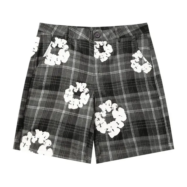 Plaid Shorts Floral Print
