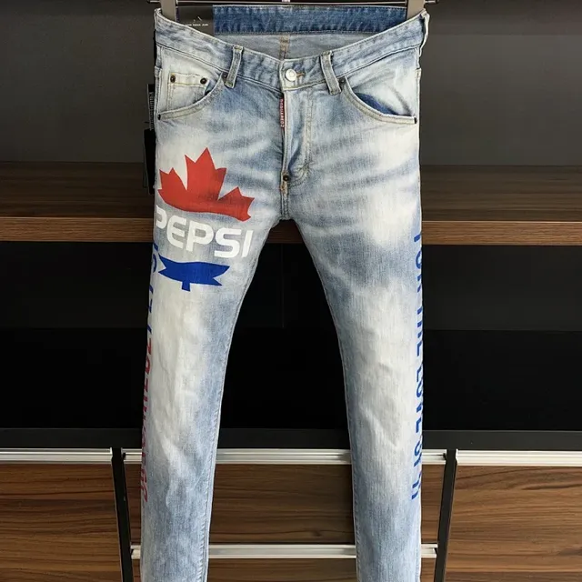 Dsquared2 Slim Fit Jeans Pepsi Logo Print