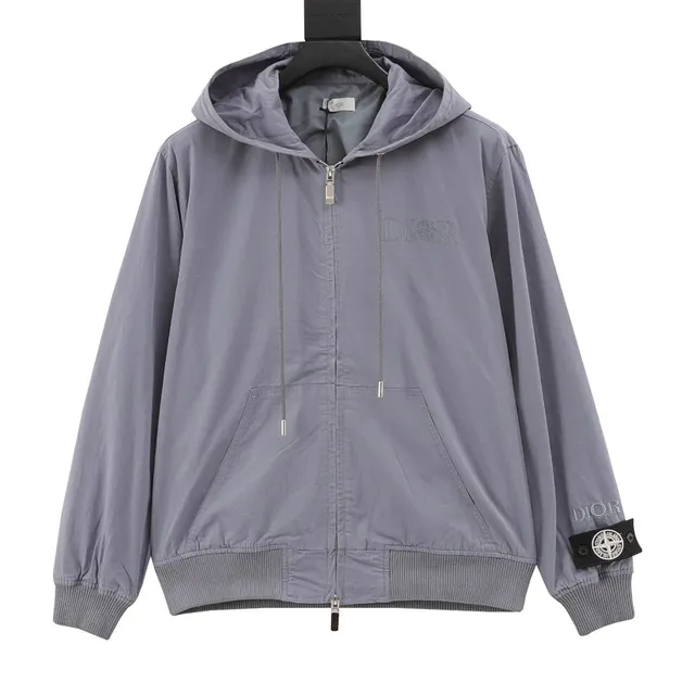 Dior Hooded Zip-Up Jacket Stone Island Patch