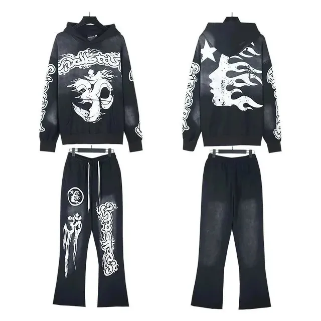 Broken Planet Hoodie and Joggers Set Om Symbol Print