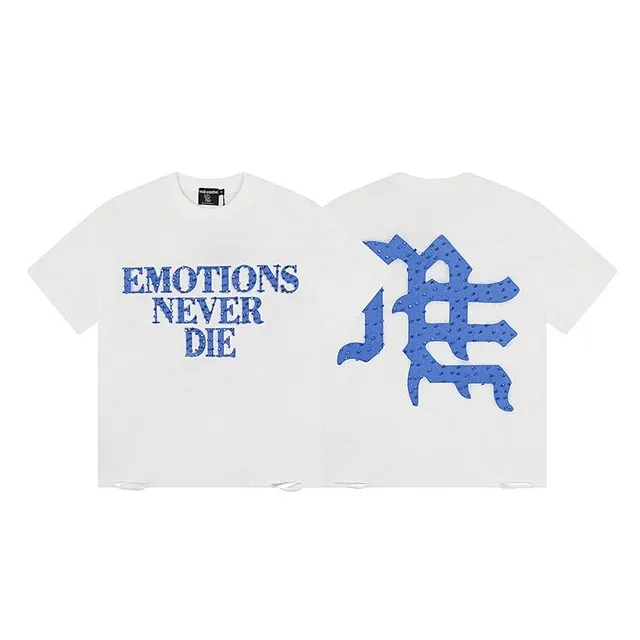 Mixed Emotion Emotions Never Die Tee Blue Graphic Print