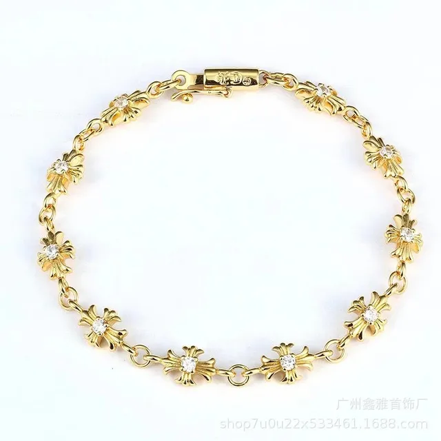 金色白钻手链16cm