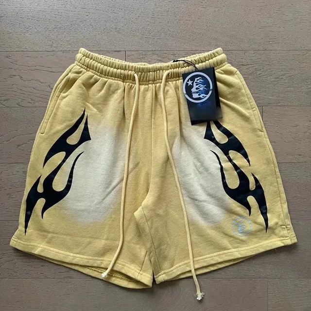 Hellstar Flame Graphic Shorts Ombre Wash