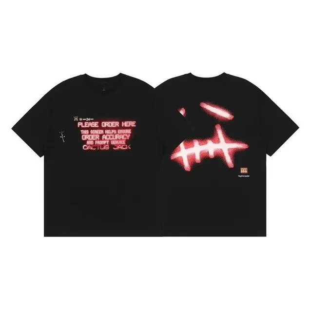 Travis Scott Order Here Tee Neon Red Print