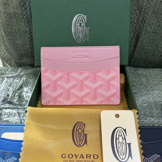 Goyard Card Holder Pink Goyardine Canvas