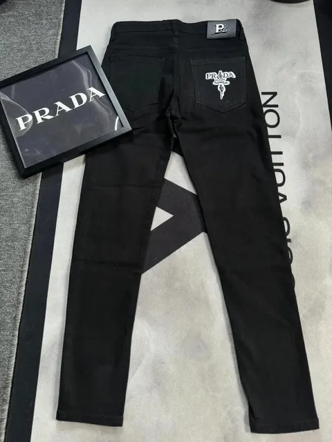 Prada Slim Fit Jeans Embroidered Pocket