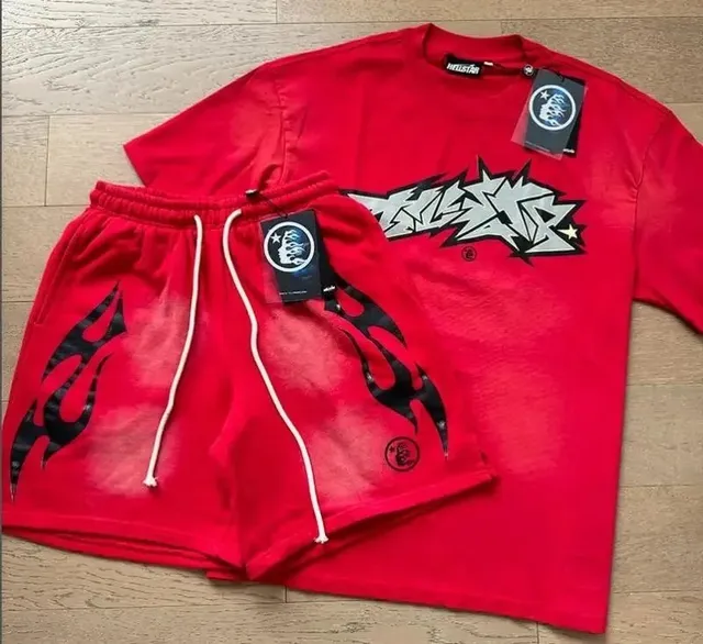 Hellstar Flame Graphic Set Red with Black Flame Print