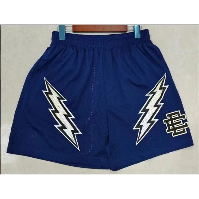Eric Emanuel Mesh Shorts Lightning Bolt Print