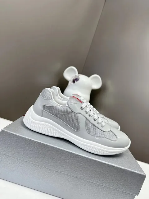 Prada Re-Nylon Trainer Metallic Grey