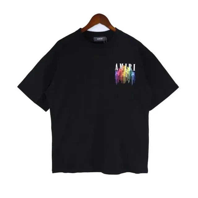 Amiri Graphic Tee Rainbow Drip Logo