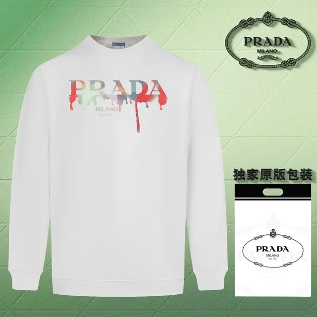 Prada Crewneck Sweatshirt Dripping Logo Print