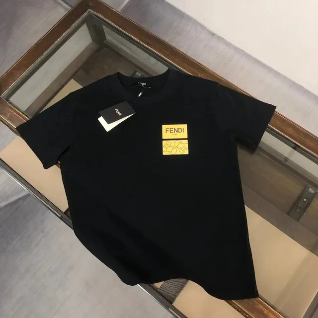 Fendi Logo T-Shirt Yellow Logo Patch