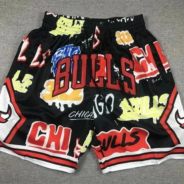 MLB Chicago Bulls Mesh Shorts Graffiti Print