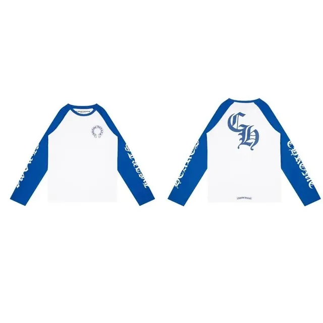 Long-Sleeve Raglan Tee Chrome Hearts Logo Print