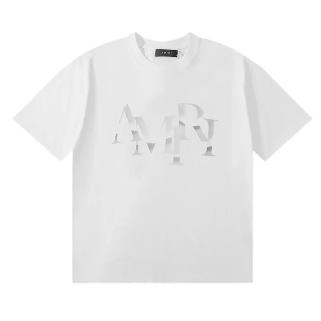 Amiri Logo T-Shirt Silver Foil Logo
