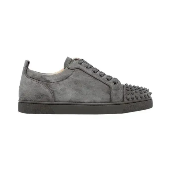 Christian Louboutin Louis Junior Spikes Suede Grey