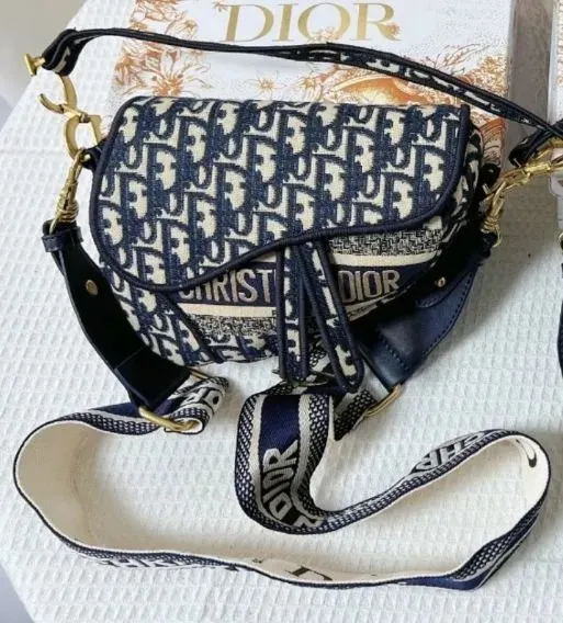 Dior Saddle Bag Oblique Logo Canvas