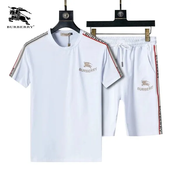Burberry T-Shirt and Shorts Set Equestrian Knight Logo