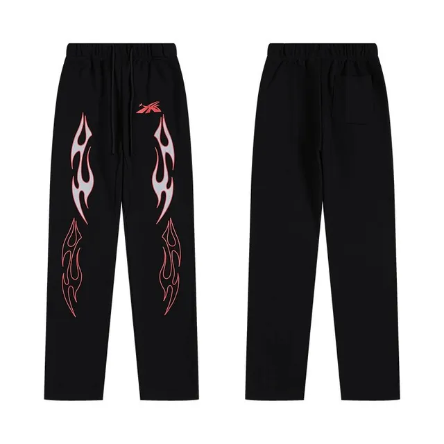 Broken Planet Flame Print Joggers Flame Graphic