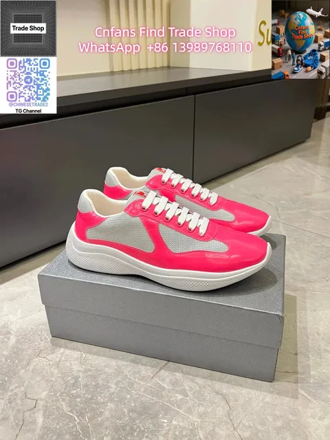 Prada Linea Rossa Sneaker Pink Patent and Mesh