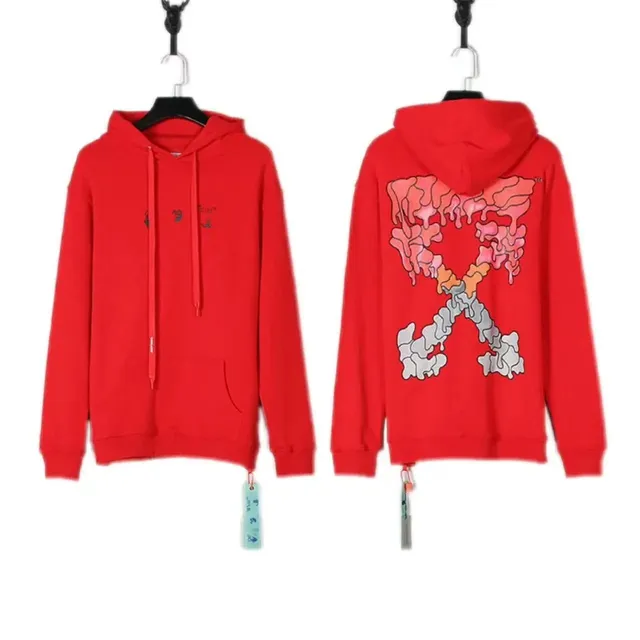 Off-White Zip-Up Hoodie Melted Arrow Print