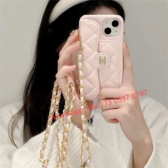 Chanel Phone Case Wallet Quilted Chain Strap