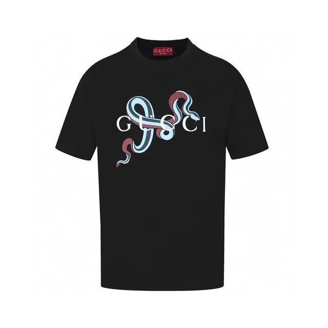 Gucci T-Shirt Serpenti Logo Print Black