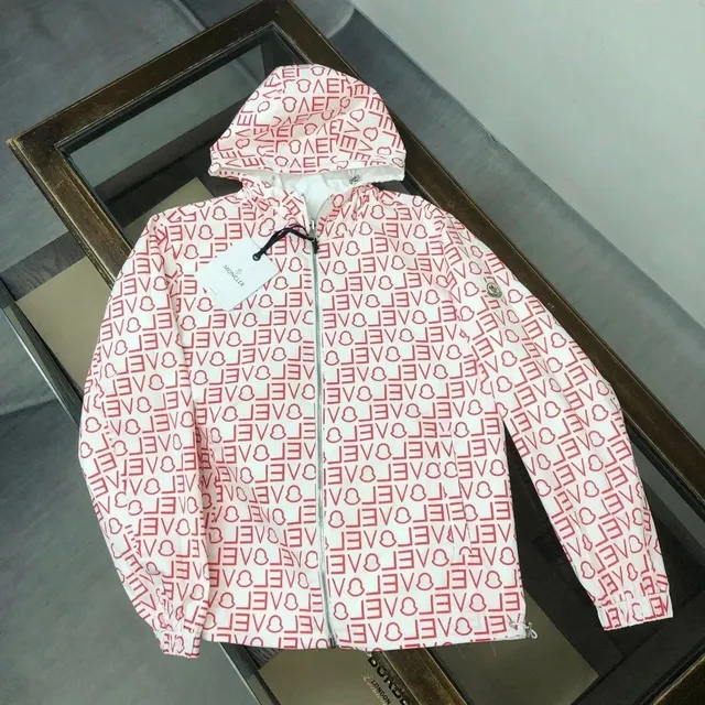 Logo-Print Hooded Jacket All-Over Moncler Logo