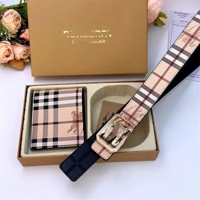 Burberry Check Belt and Wallet Set Classic Check