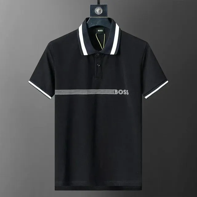 Hugo Boss Polo Shirt Striped Collar and Cuff