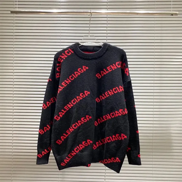 Balenciaga Logo Knit Sweater All-Over Logo
