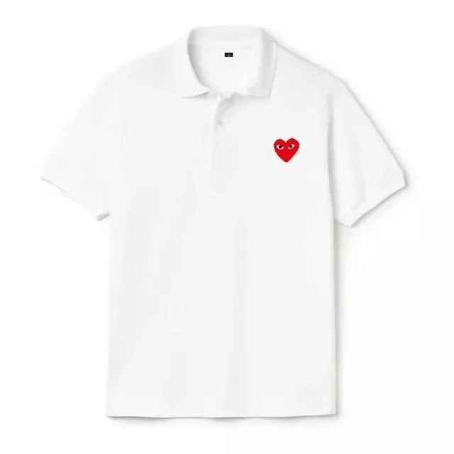 Comme des Garçons Polo Shirt Red Heart Logo