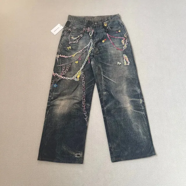 Acne Studios Decorated Jeans Chain-Embellished Distressed
